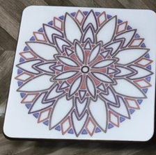 Mandala Design Square Pooja Chowki (2 Designs Available)