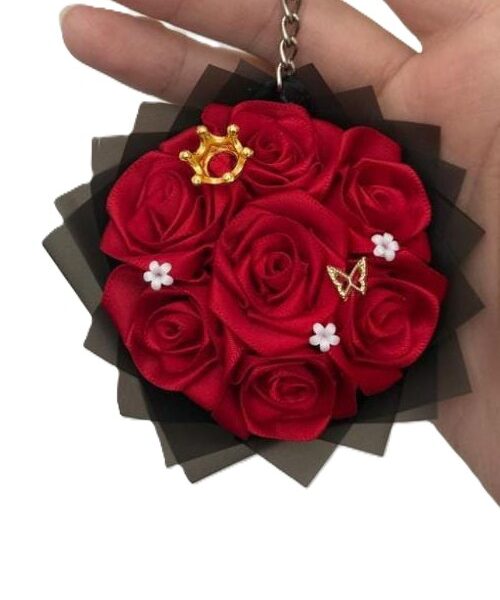 Handmade Rose Bouquet Key Chain