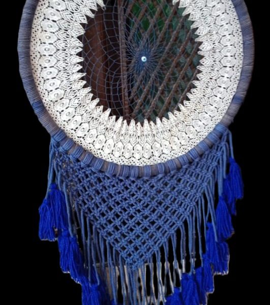 Dream Catcher white & navy blue