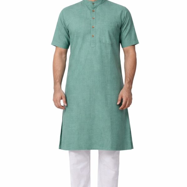 Men’s Solid Short Kurta Half Sleeves